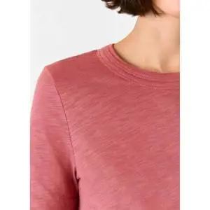 Whistles Dark Pink Rosa Double Trim T Shirt